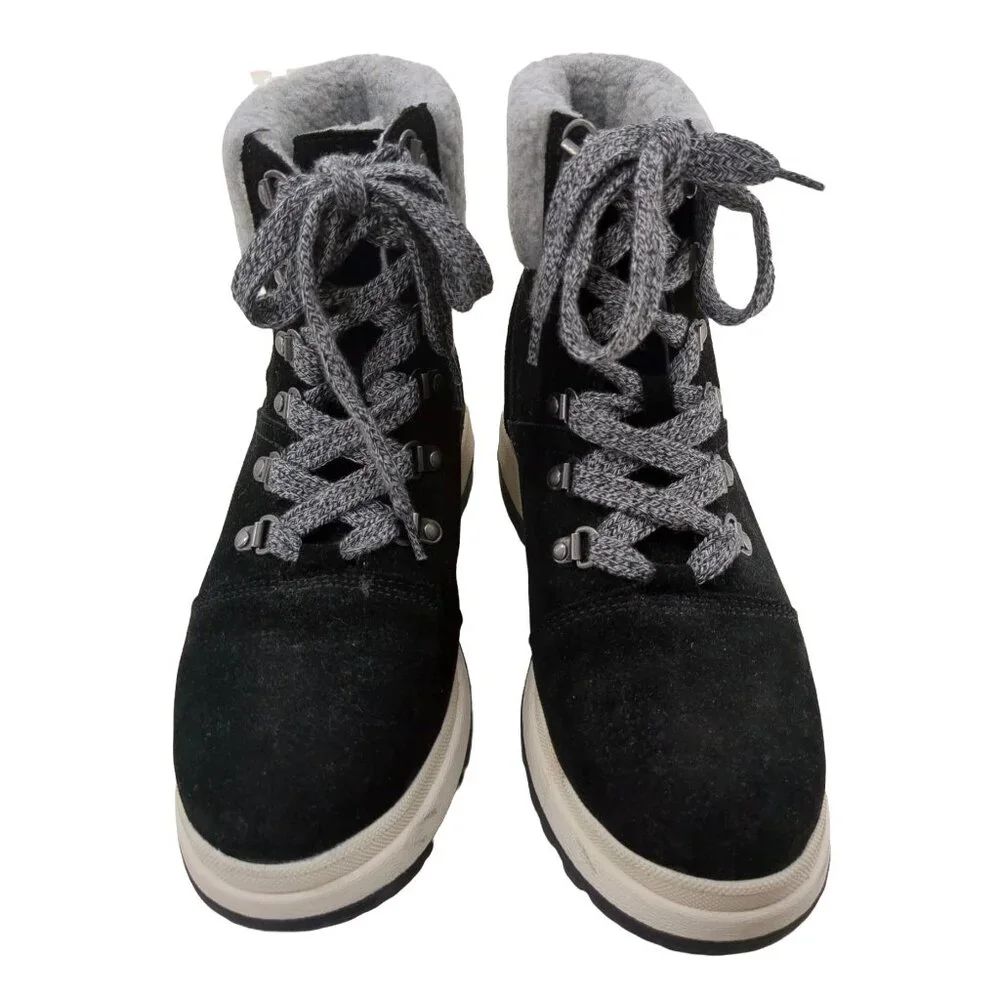 White Mountain Winter‎ Boots Women 8 Black Water Resistant Outdoor Leather Bravo